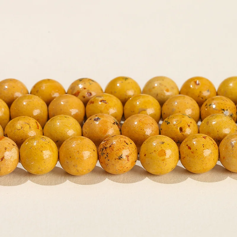 No_4733_Natural Yellow Grass Stone Beads_8mm_(Sold Per Strand)
