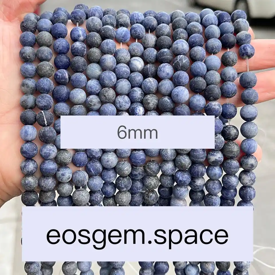 No_4810_5A Natural Frost Sosalite Beads_6mm_(Sold Per Strand)