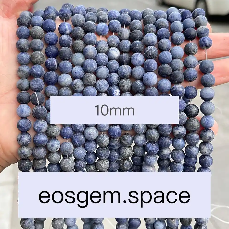 No_4812_5A Natural Frost Sosalite Beads_10mm_(Sold Per Strand)