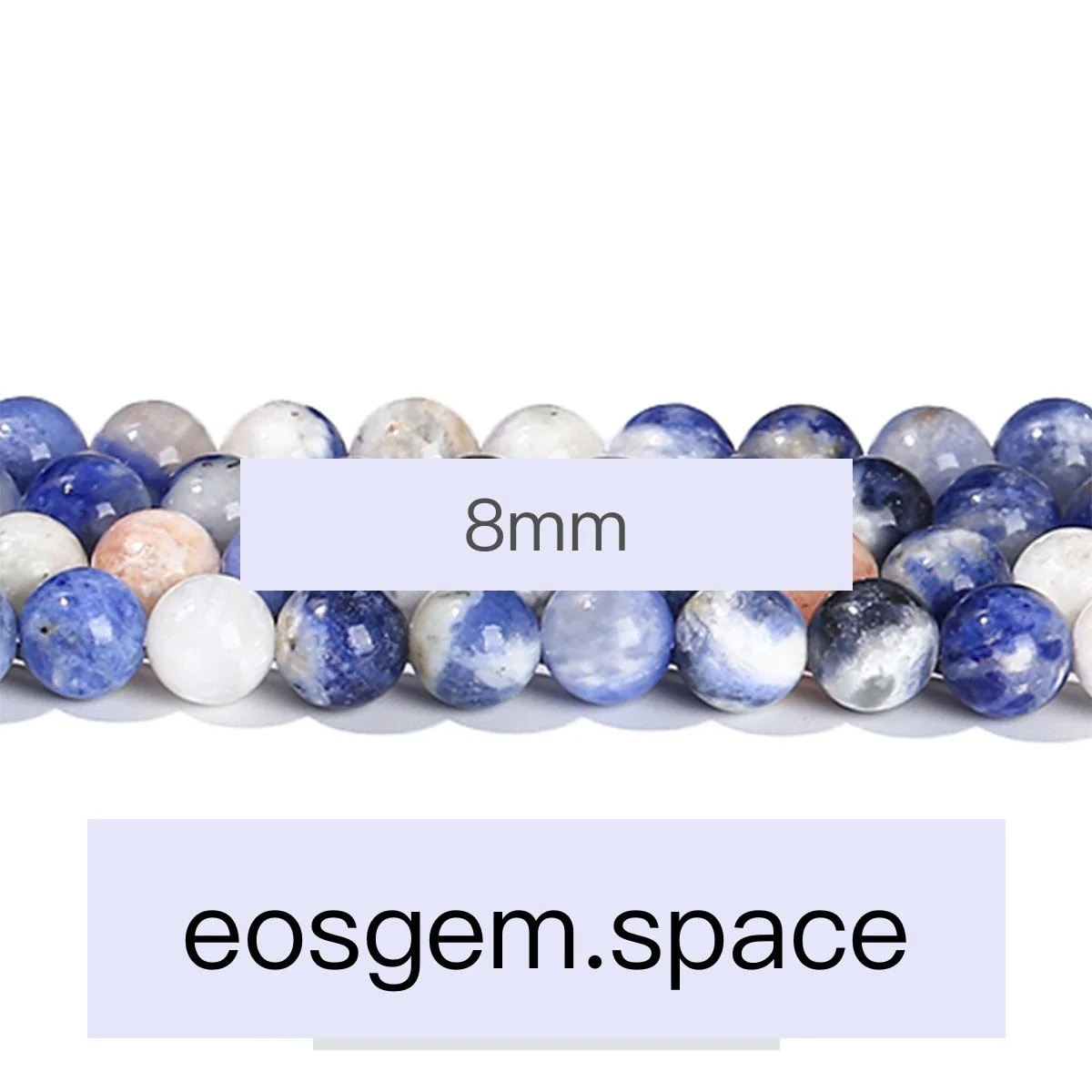 No_4816_3A Natural Sosalite Beads_8mm_(Sold Per Strand)