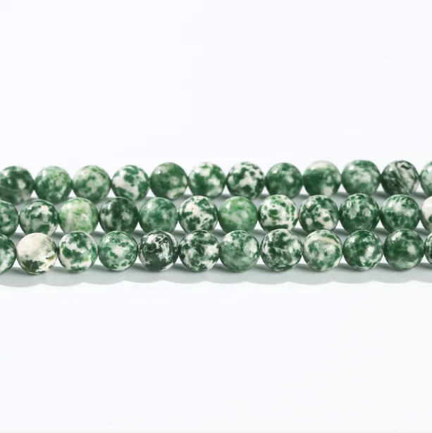 No_4833_Natural Green Dots Beads_4mm_(Sold Per Strand)
