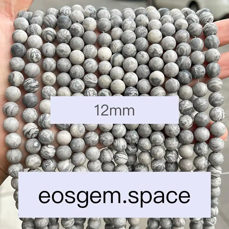 No_4847_Natural Frost Picasso Stone Beads_12mm_(Sold Per Strand)