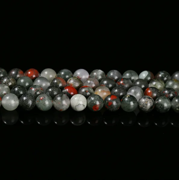 No_4848_Natural Africa Blood Stone Beads_4mm_(Sold Per Strand)