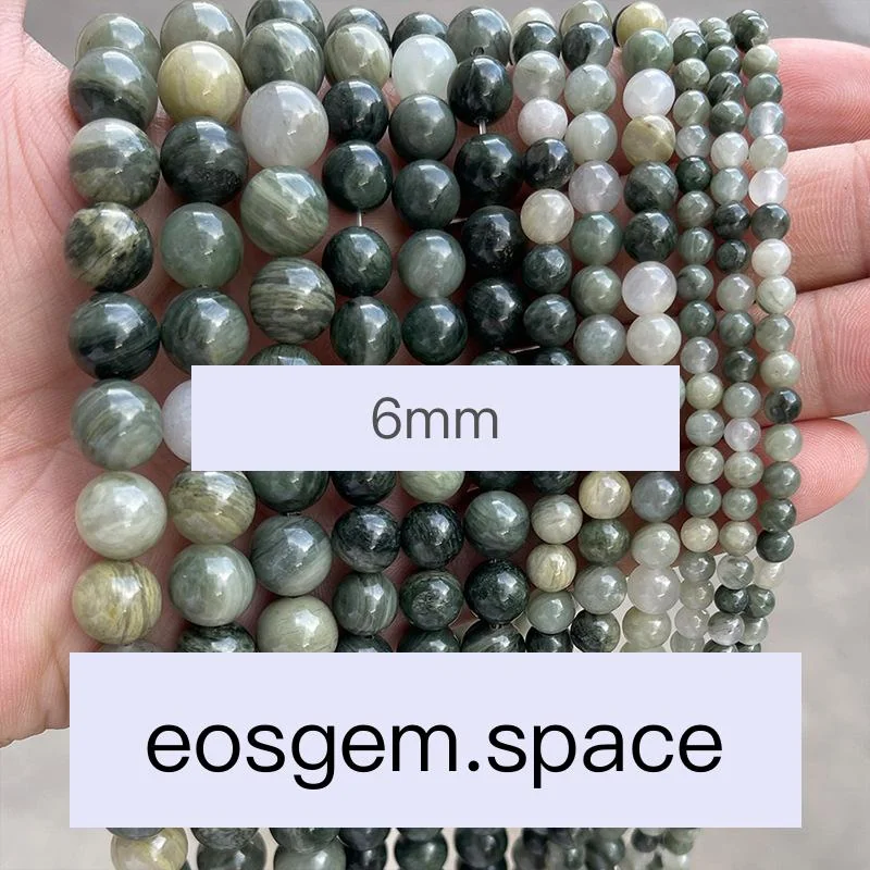 No_4859_Natural Green Jasper Beads_6mm_(Sold Per Strand)