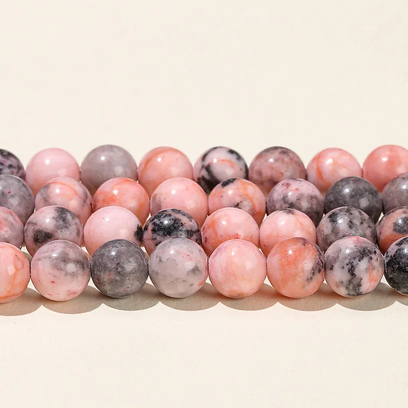 No_4884_Natural Pink Zebra Jasper Beads_6mm_(Sold Per Strand)