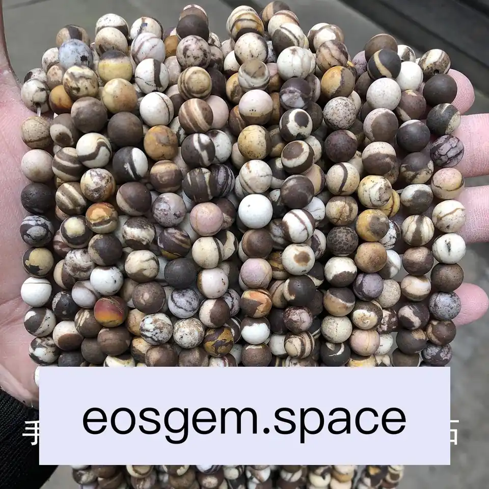 No_4901_Natural Frost Australia Zebra Jasper Beads_8mm_(Sold Per Strand)