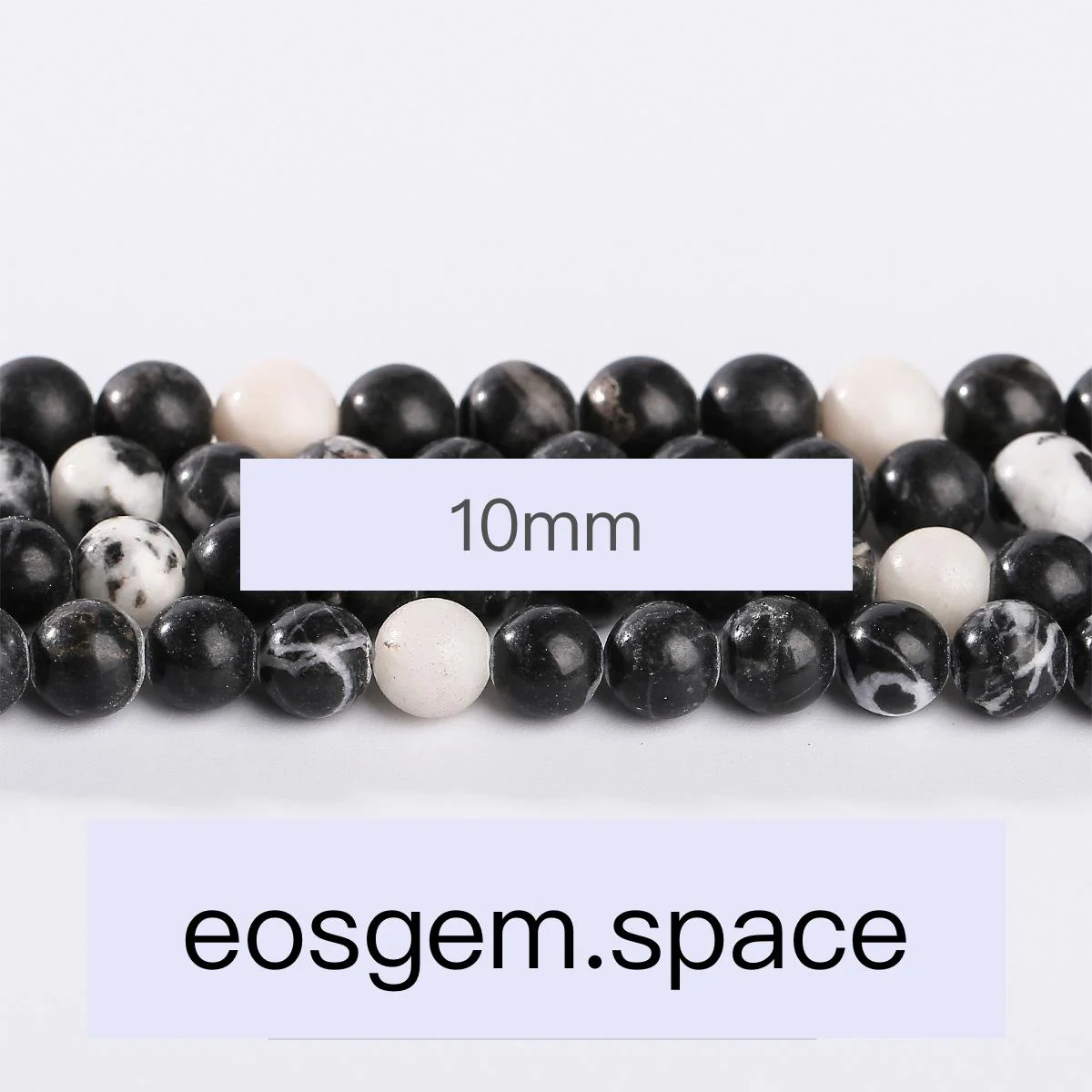 No_4906_Natural Black White Zebra Jasper Beads_10mm_(Sold Per Strand)