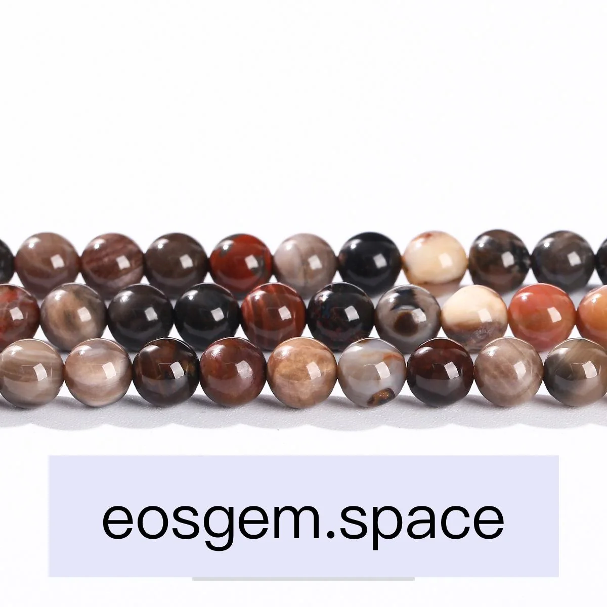 No_4951_Natural Wood Fossil Stone Beads_8mm_(Sold Per Strand)