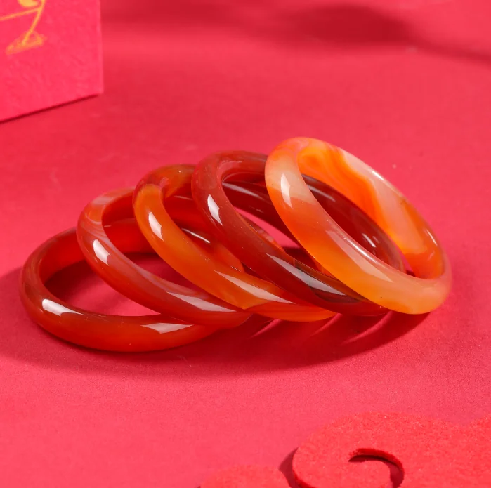 No_6059_Red-striped Agate Bracelet_53-54mm_(Sold Per Strand)