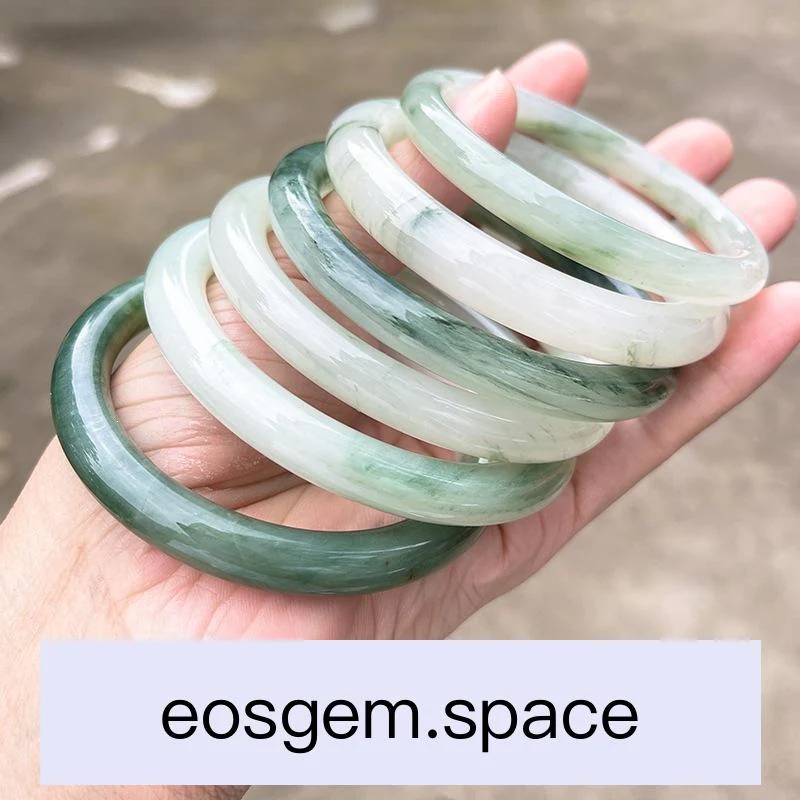 No_6173_Natural Tianshan Green Jade Bangle, Round Bar_57-58mm_(Sold Per Strand)