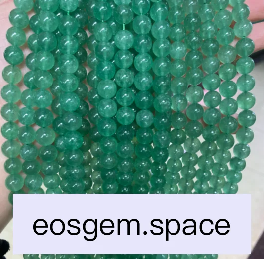 No_7048_5a Natural Madagascar Green Strawberry Quartz Beads_10mm_(Sold Per Strand)
