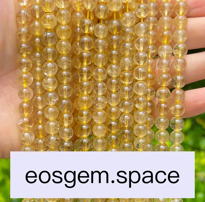 No_7065_3a Natural Ice Gold Rutilated Quartz Beads_6mm_(Sold Per Strand)