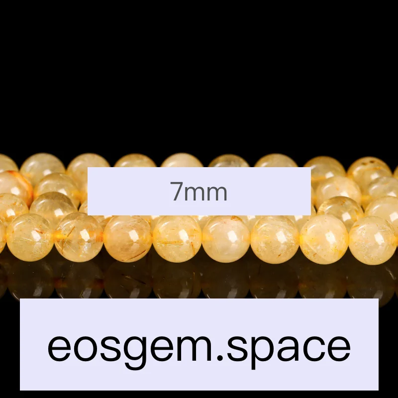 No_7079_Natural Gold Rutilated Quartz Beads_7mm_(Sold Per Strand)
