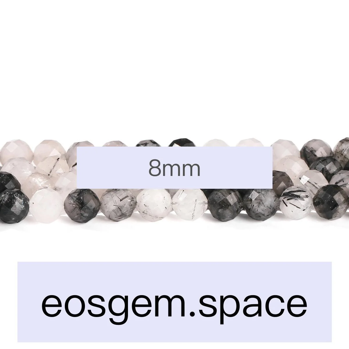 No_7099_3a Faceted Natural Black Rutilated Quartz Beads_8mm_(Sold Per Strand)
