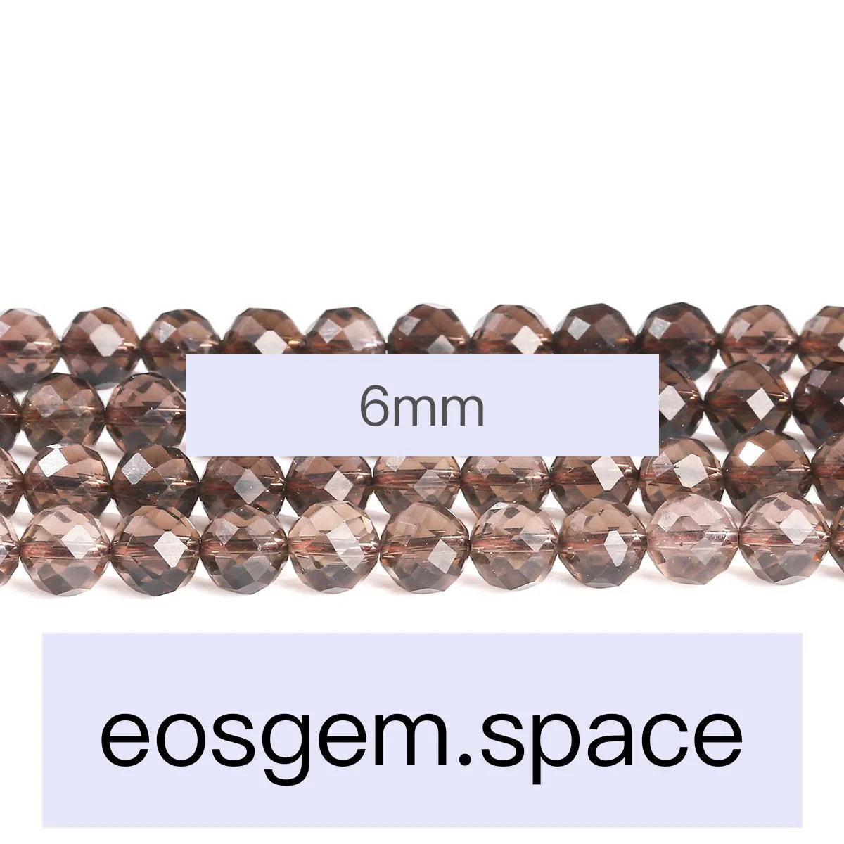 No_7117_7A Faceted Natural Smoky Quartz Beads_8mm_(Sold Per Strand)