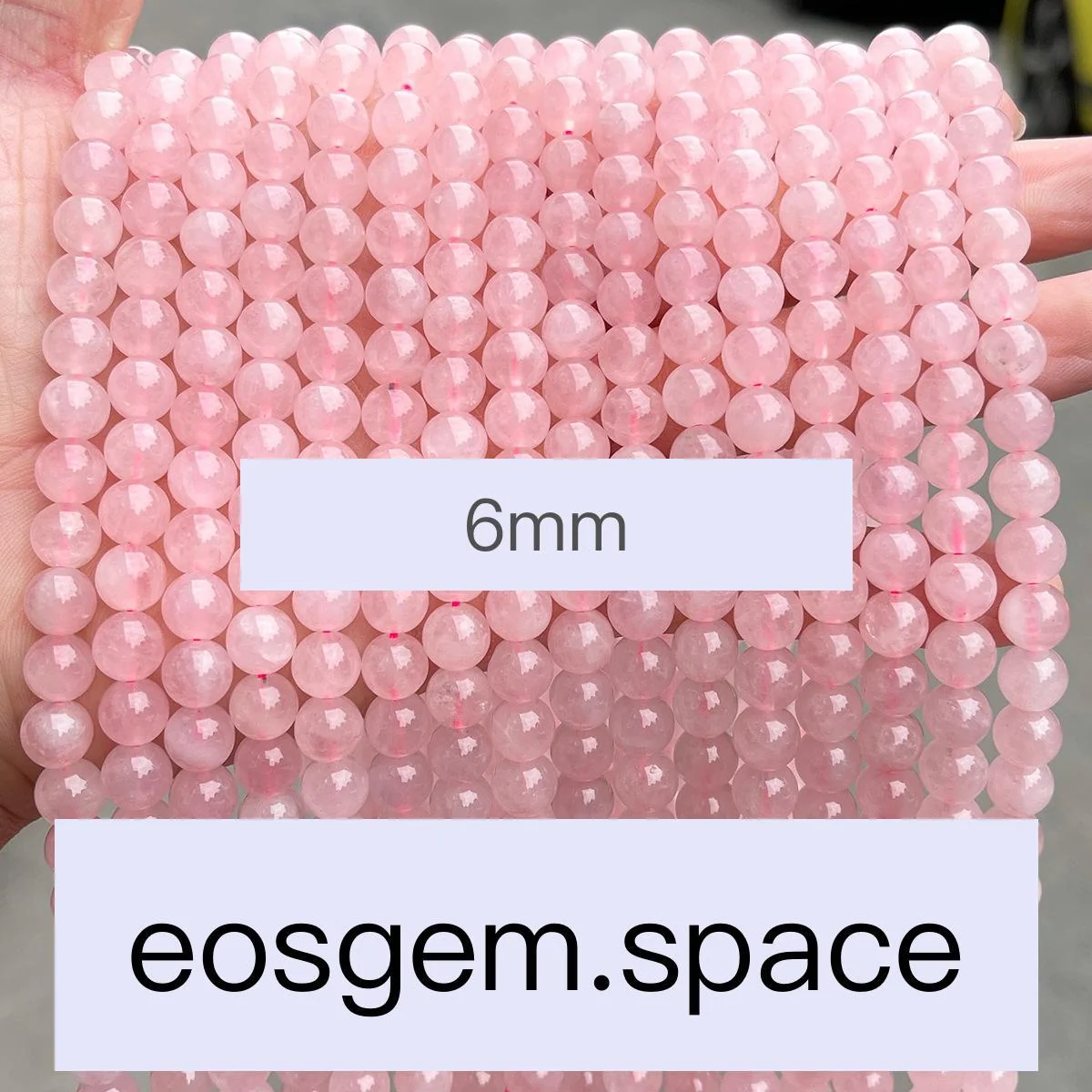 No_7120_5a Natural Madagascar Rose Quartz Beads_6mm_(Sold Per Strand)