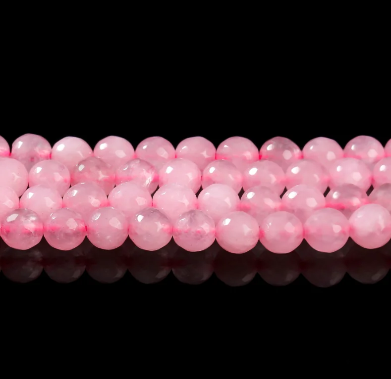 No_7140_Natural Faceted Pink Quartz Beads_4mm_(Sold Per Strand)