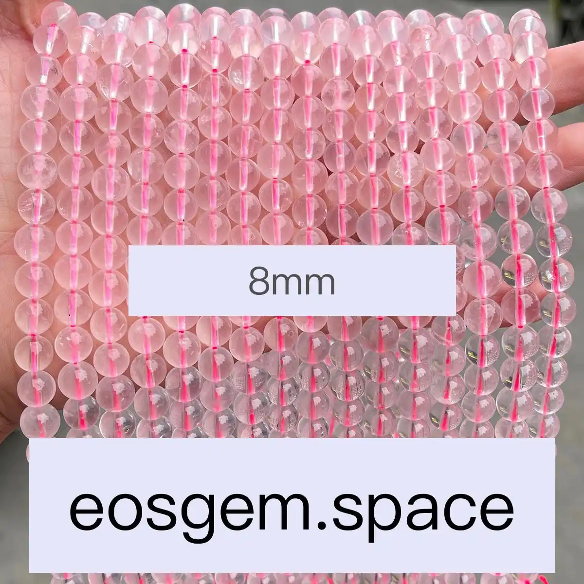 No_7151_5a Natural Ice Pink Quartz Beads_8mm_(Sold Per Strand)