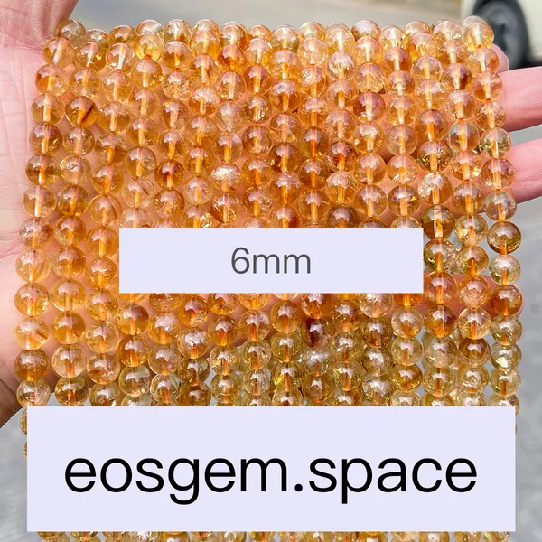 No_7285_7a Natural Gold Citrine Beads_7a;6mm_(Sold Per Strand)