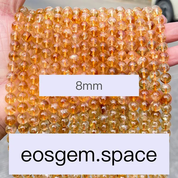 No_7286_7a Natural Gold Citrine Beads_7a;8mm_(Sold Per Strand)