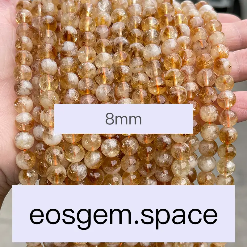 No_7289_2a Natural Gold Citrine Beads_2a;8mm_(Sold Per Strand)