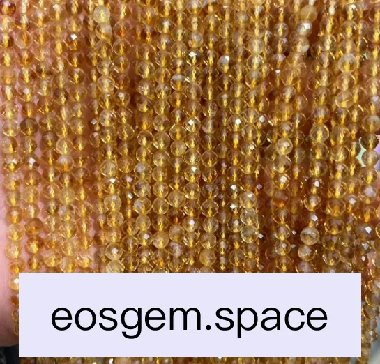 No_7298_5a Faceted Natural Gold Citrine Beads_10mm_(Sold Per Strand)