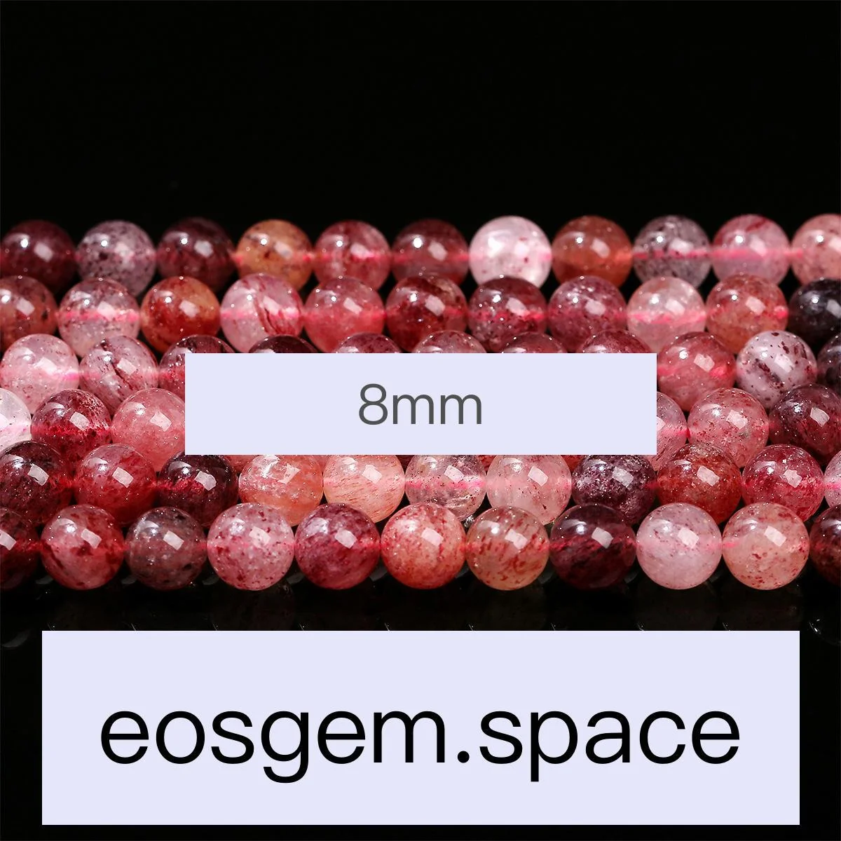 No_7302_Natural Old Mine Strawberry Quartz_8mm_(Sold Per Strand)
