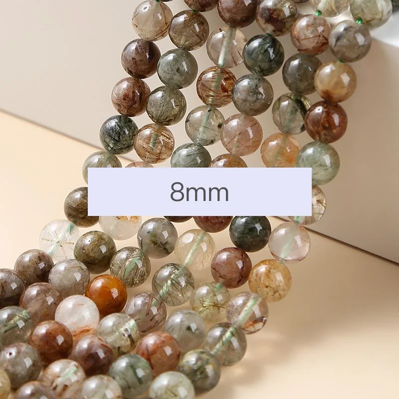 No_7316_Natural Red-green Rutilated Crystal_8mm_(Sold Per Strand)