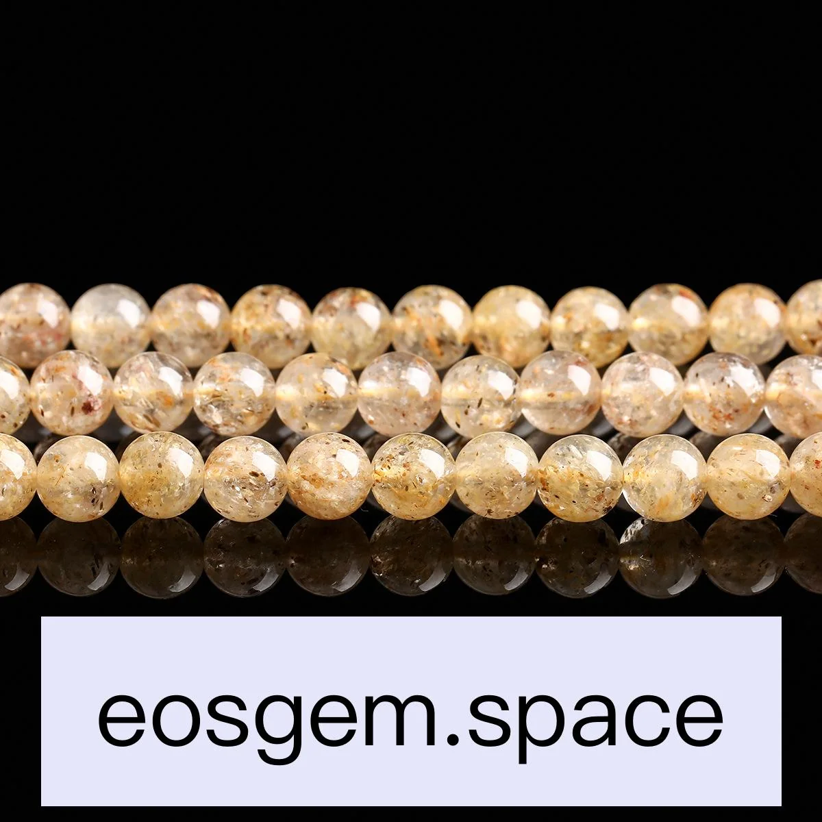 No_7372_5a Natural Yellow Strawberry Quartz Beads_10mm_(Sold Per Strand)