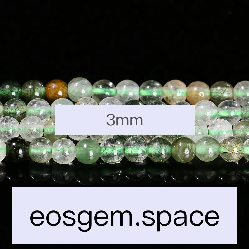 No_7437_Natural Green Rutilated Quartz Beads_3mm_(Sold Per Strand)