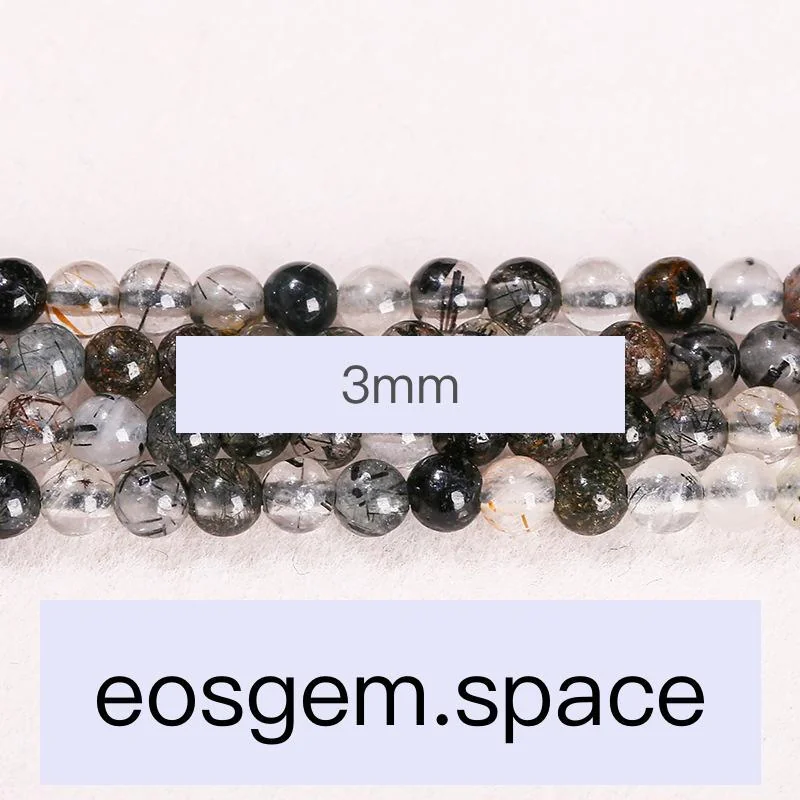 No_7439_Natural Black Rutilated Quartz Beads_3mm_(Sold Per Strand)