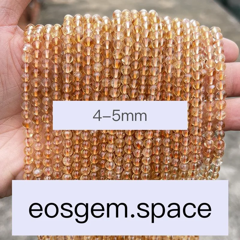 No_7445_5a Natural Gold Citrine Beads_4-5mm_(Sold Per Strand)