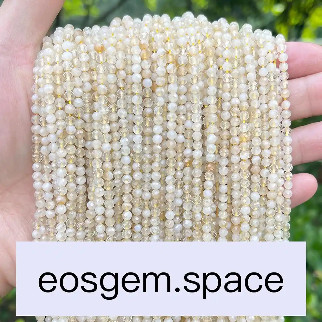 No_7469_3a Faceted Natural Brazilian Citrine Beads_3a;4mm_(Sold Per Strand)