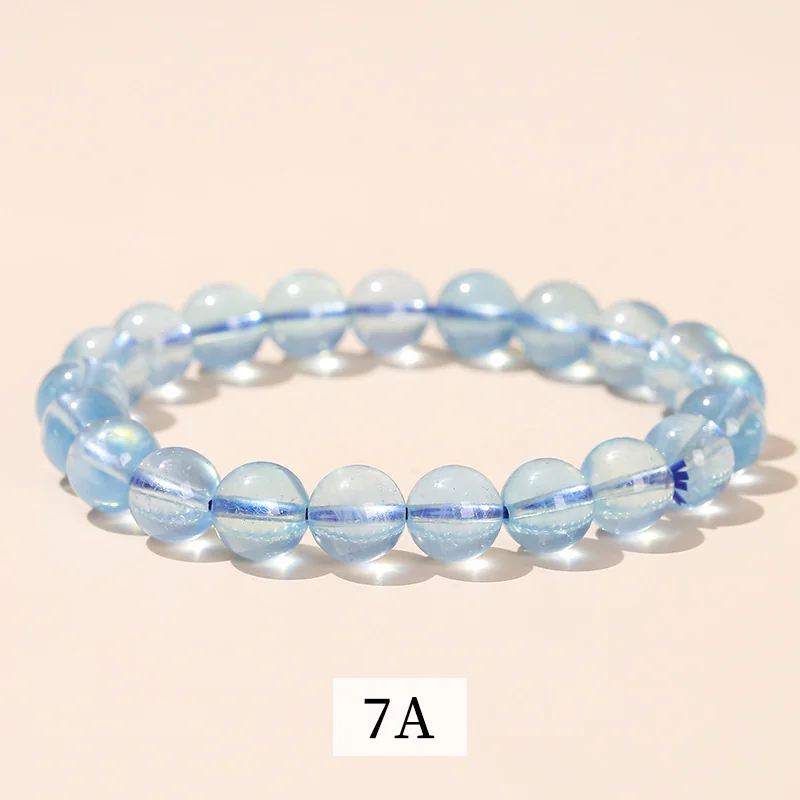 No_3032_7A Natural Devil‑Blue Aquamarine Bracelet_7mm_(Sold Per Strand)