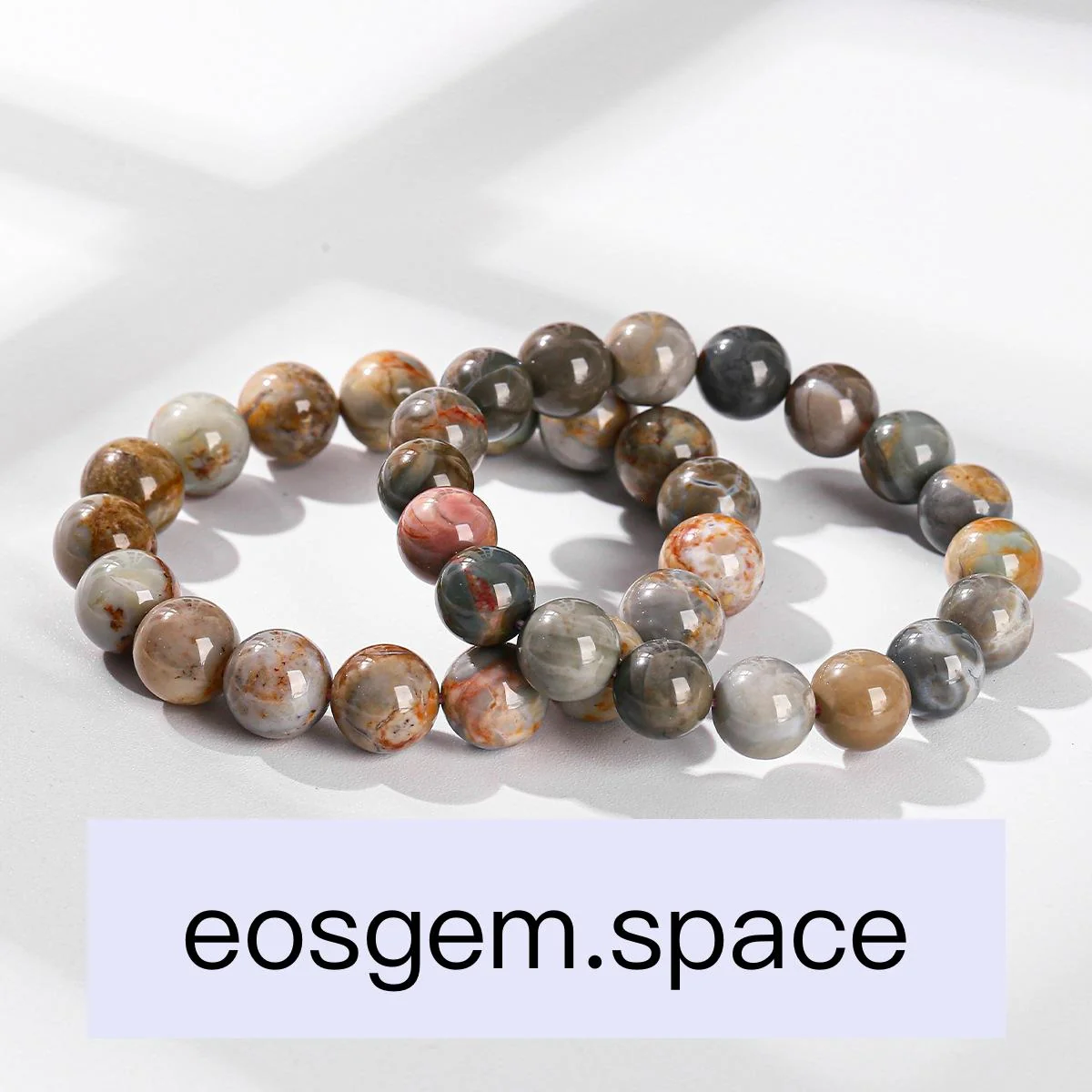 No_3004_3A Natural Oil-Painting Alashan Stone Bracelet_9mm_(Sold Per Strand)