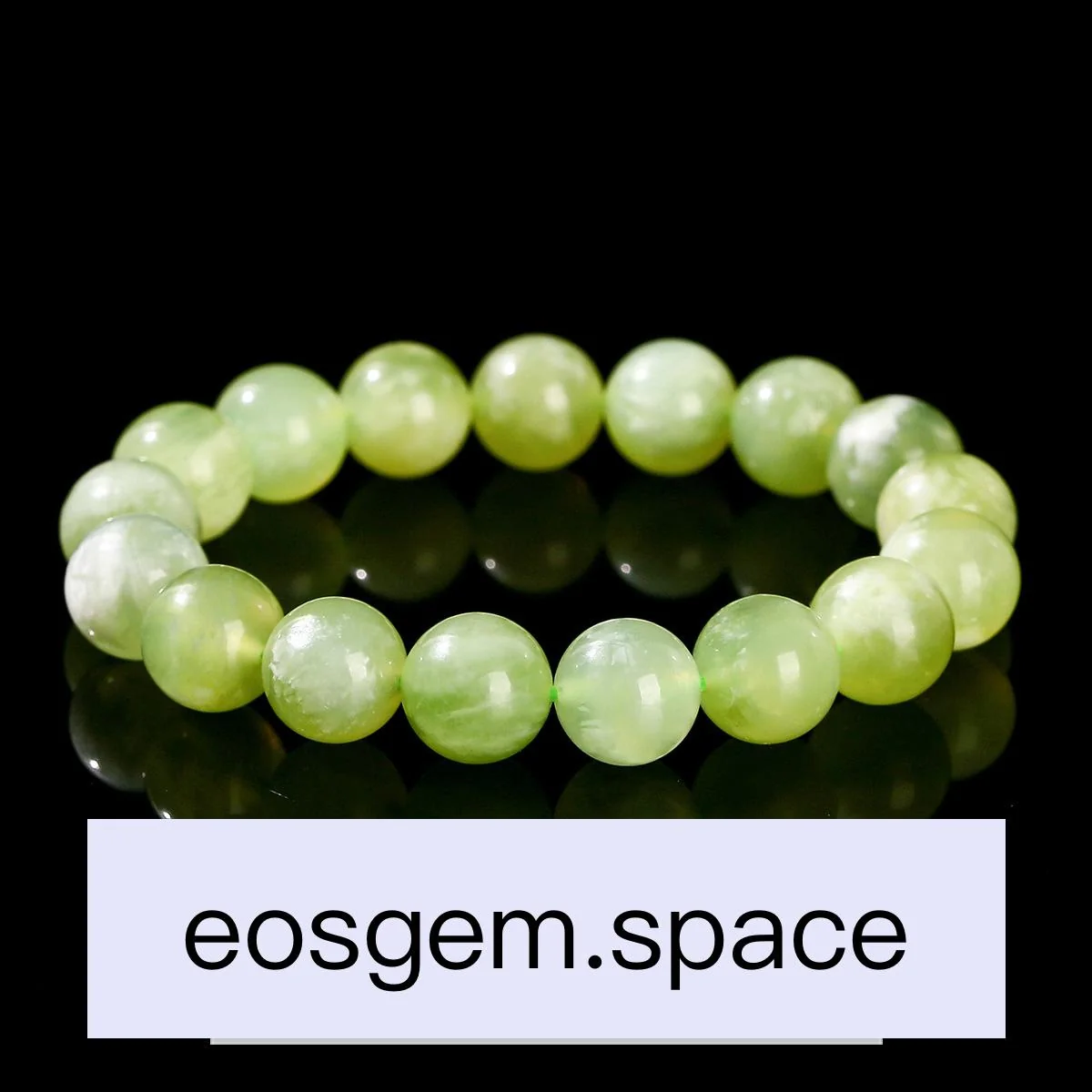 No_3097_5A Natural Green‑Cream Serpentine Jade Bracelet_7mm_(Sold Per Strand)