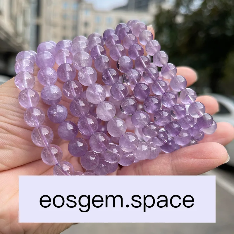 No_3138_5A Natural Icy‑Clear Lavender Amethyst Bracelet_13mm_(Sold Per Strand)