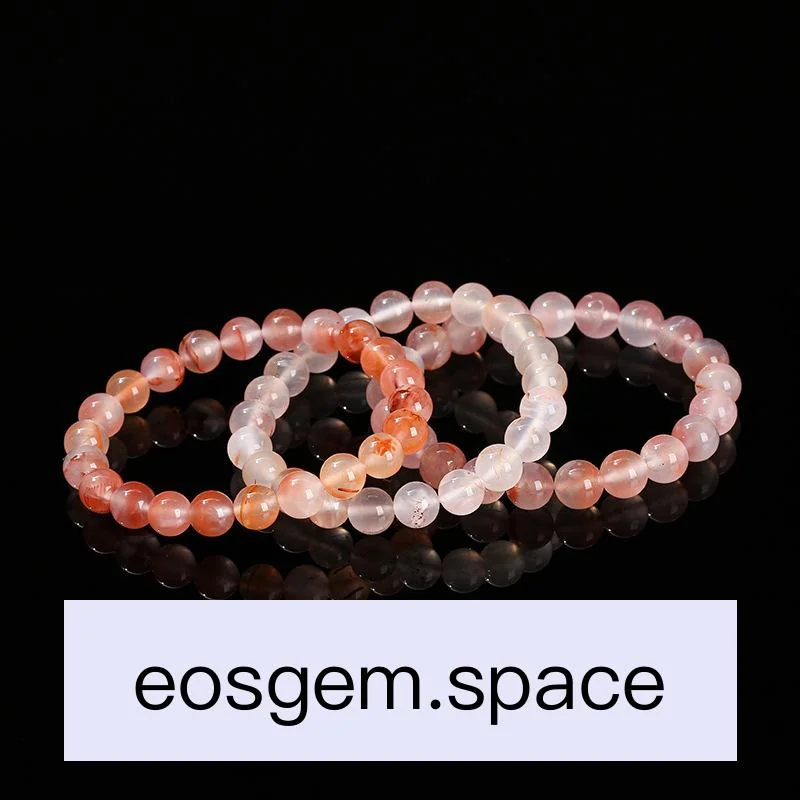 No_3147_3A Natural Icy‑Floating Nanhong Red Agate Bracelet_8mm_(Sold Per Strand)