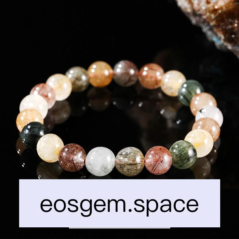 No_3158_4A Natural Yellow Citrine Bracelet with Multi‑Color Inclusions_11mm_(Sold Per Strand)