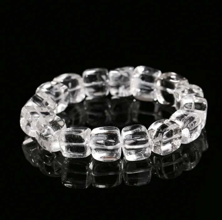 No_3165_Natural Clear Crystal Nugget Bracelet_10mm_(Sold Per Strand)