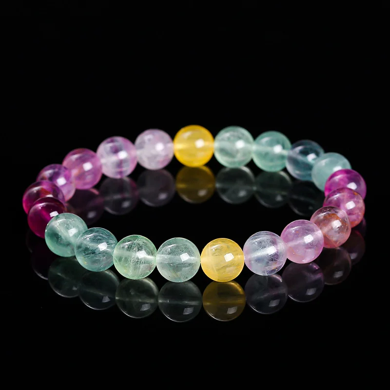 No_3176_5A Natural Gradient Rainbow Fluorite Bracelet_10mm_(Sold Per Strand)