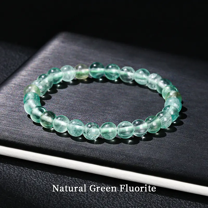 No_3237_Natural Green Fluorite Bracelet_6mm_(Sold Per Strand)
