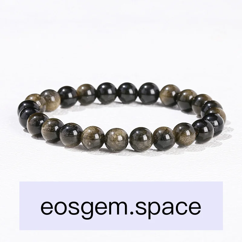 No_3245_5A Natural Gold Obsidian Bracelet_6mm_(Sold Per Strand)