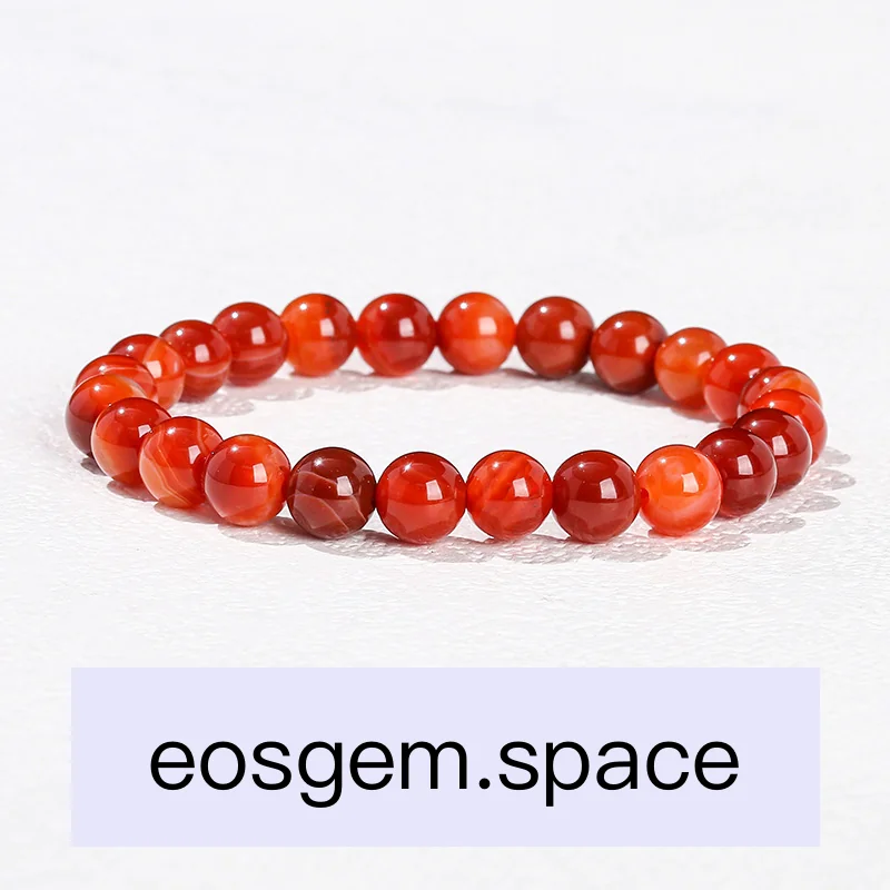 No_3398_Enhanced Red Orange Stripe Agate Bracelet_10mm_(Sold Per Strand)