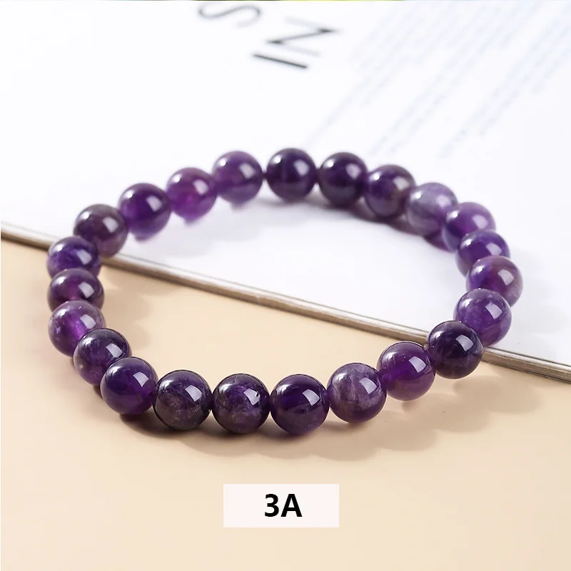 No_3443_3A Natural Amethyst Bracelet_8mm_(Sold Per Strand)