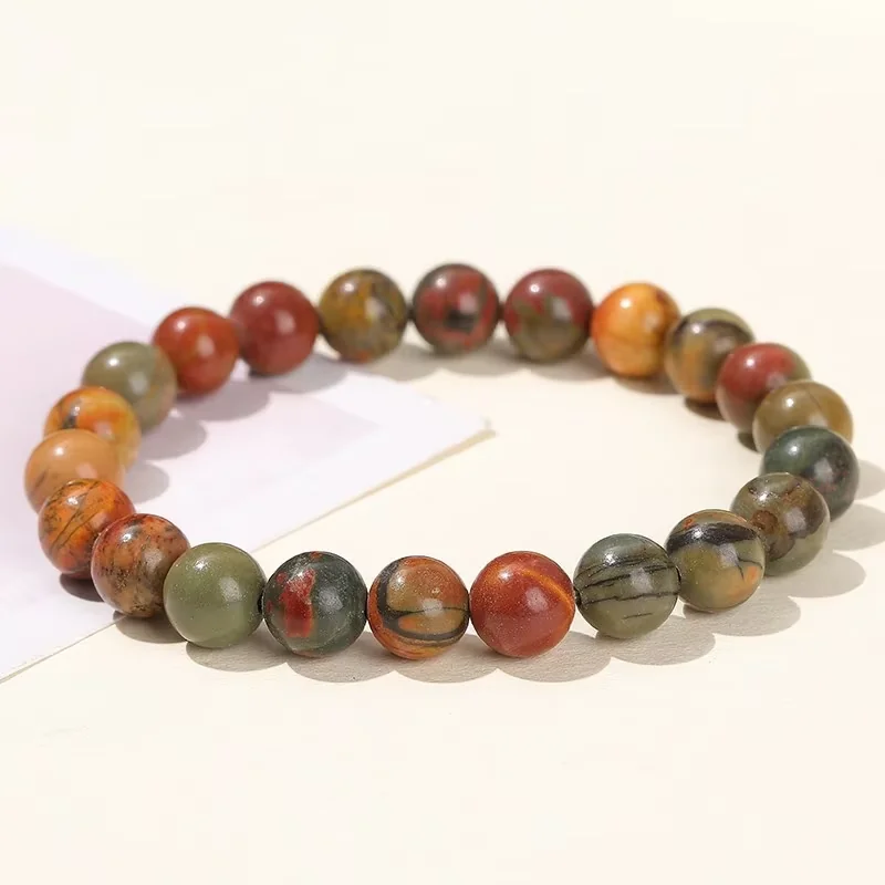 No_3478_natural Howlite bracelet_8mm_(Sold Per Strand)