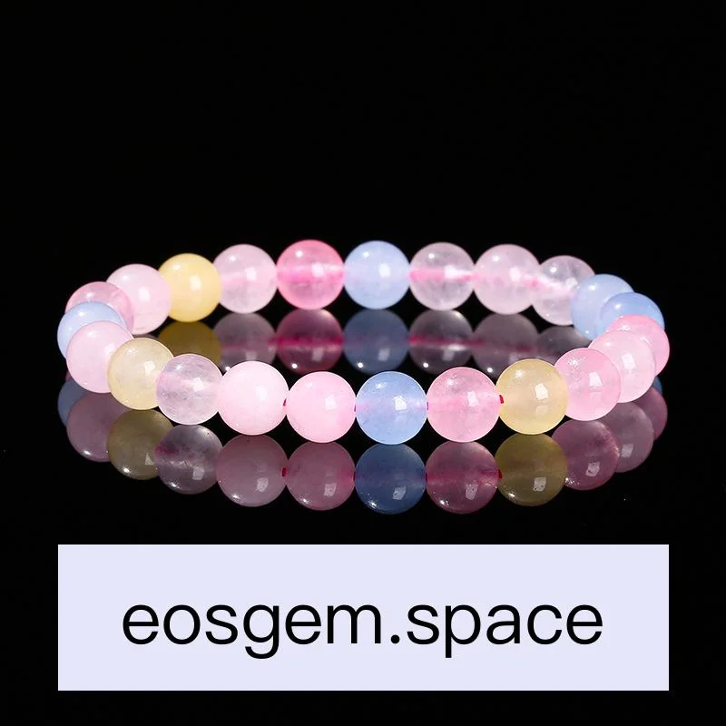 No_3519_Enhanced High-Quality Morganite-Colored Chalcedony Bracelet_8mm_(Sold Per Strand)