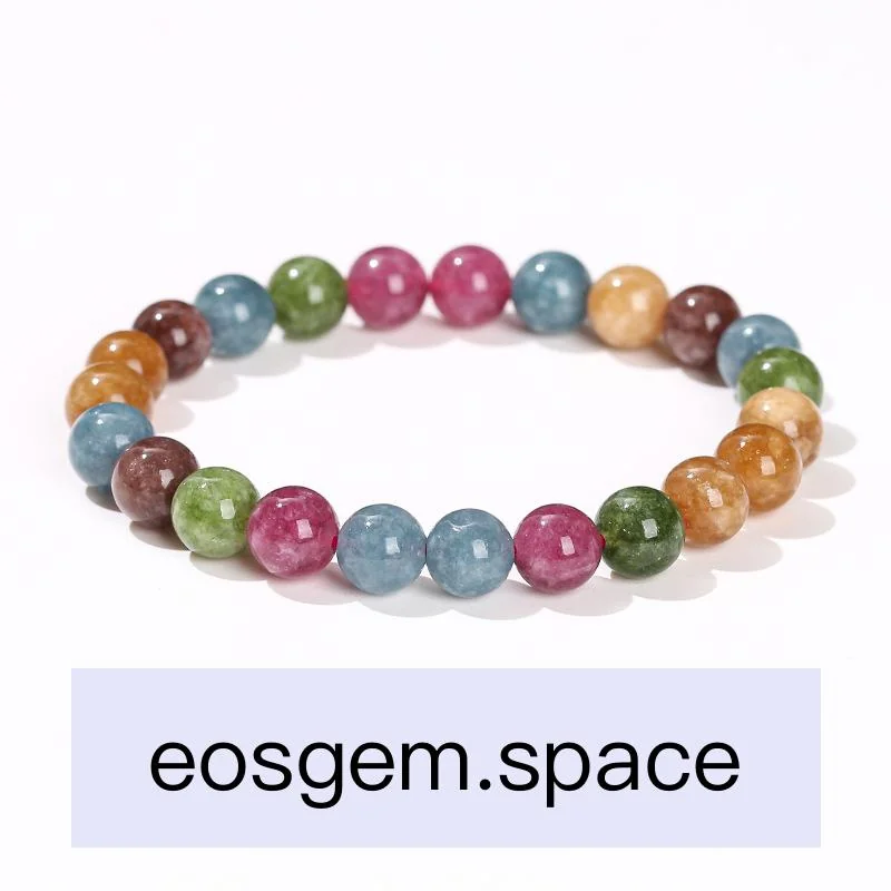 No_3553_High-quality enhanced tourmaline-colored chalcedony bracelet_8mm_(Sold Per Strand)