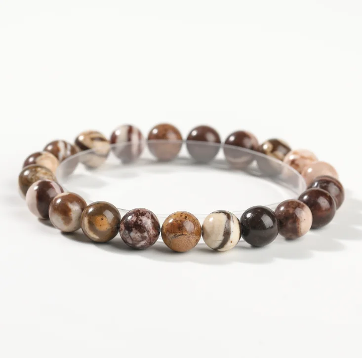 No_3605_Natural Australian Zebra Jasper Bracelet_6mm_(Sold Per Strand)