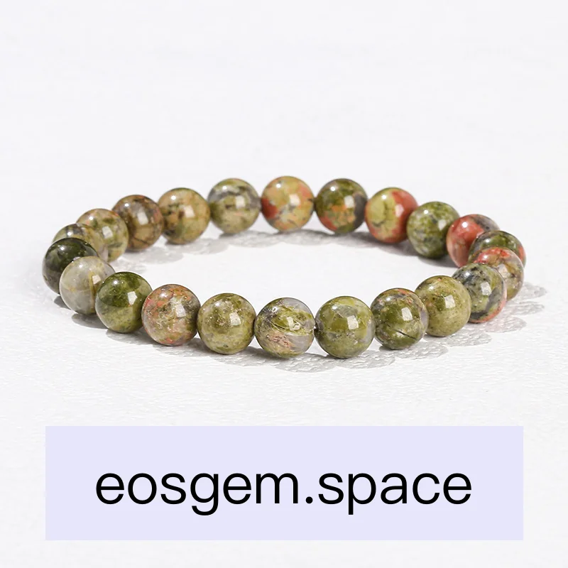 No_3609_Natural Unakite Bracelet_10mm_(Sold Per Strand)